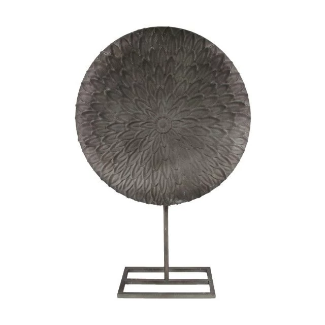 Álló asztali dekoráció, fém, 37x12x57 cm, ezüst