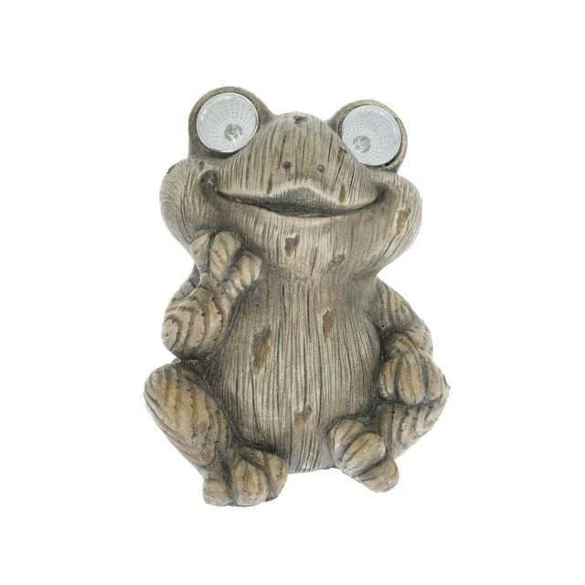 Béka szolár, LED-es magnézia 12,5x10,5x15cm natúr