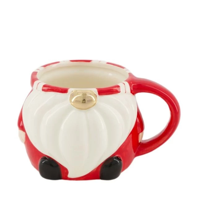 Bögre mikulás porcelán 13,5x11x9 cm piros, fehér 
