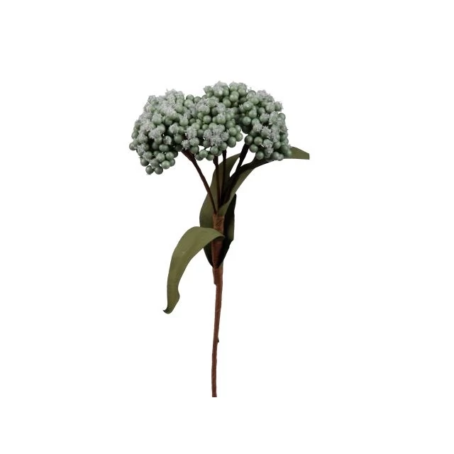 Havas bogyós csokor, polyfoam, 65 cm, zöld