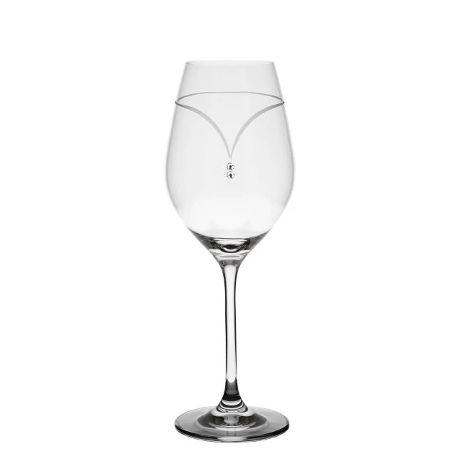 Boros pohár Swarovski kristállyal, átlátszó, üveg, 360 ml, 22,5x8 cm, 2 db