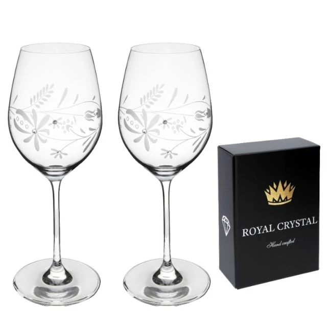Boros pohár, Swarovski kristállyal, 470 ml, átlátszó, 2 db-os szett