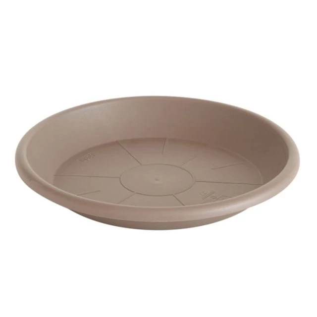 Műanyag kerek cserépalátét 34×26×4 cm taupe