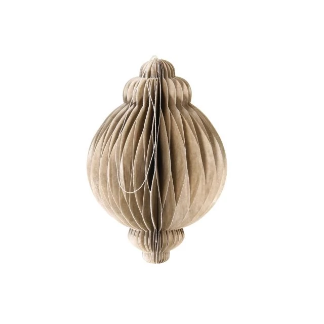 Akasztós dekoráció, papír, 12 cm, bézs