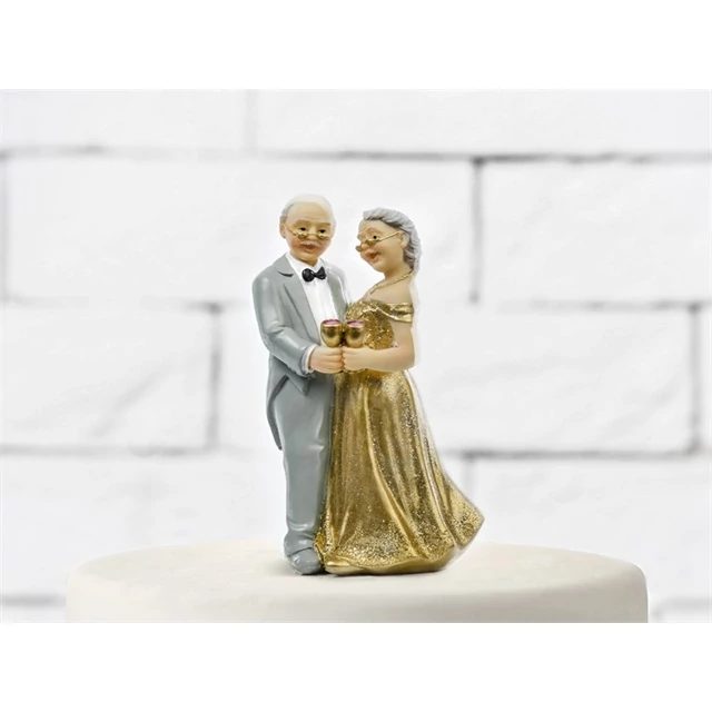 Esküvői figura – Arany lakodalom műanyag 12 cm