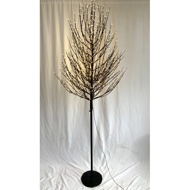 Műanyag fa gömb 150 cm 580 LED-del melegfehér fényű, fekete