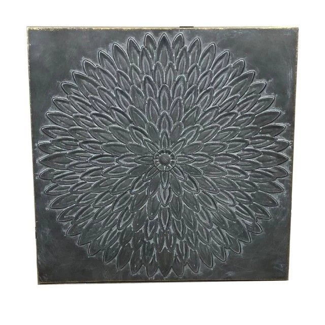 Akasztós fali dekoráció, fém, 58x58x2 cm, ezüst