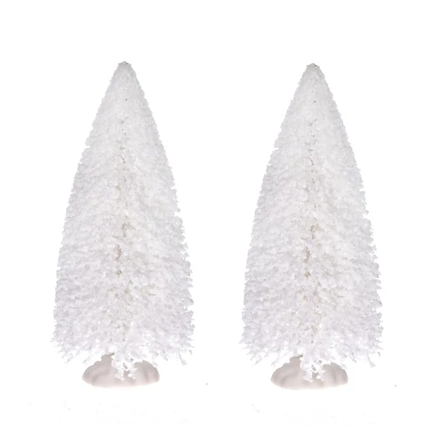 Fenyő dekoráció műanyag, 14 cm, fehér, 2 db