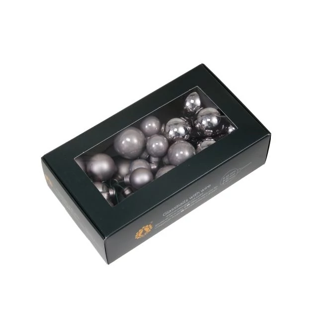 Betűzős üveg gömb, 2/2,5/3 cm, tuffstone, 6 db