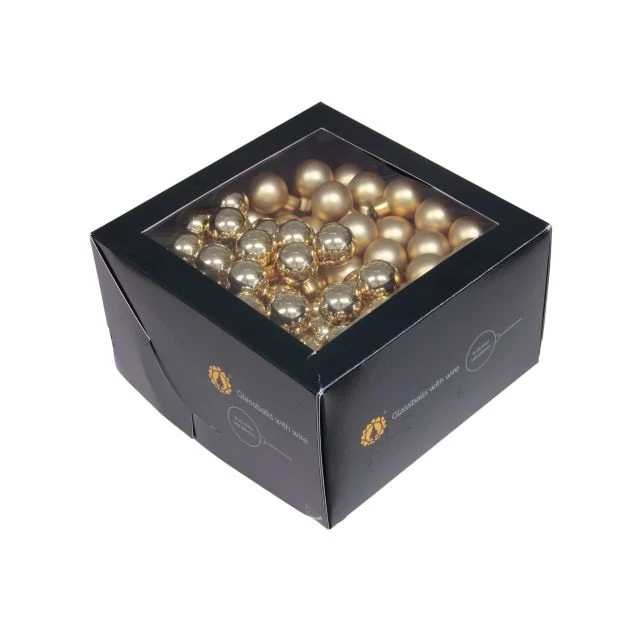 Betűzős üveg gömb, 2,5 cm, bright gold combi, 144 db