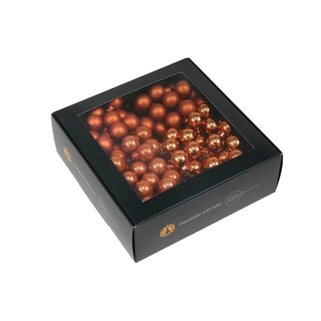 Betűzős üveg gömb, 2 cm, mandarin, 144 db