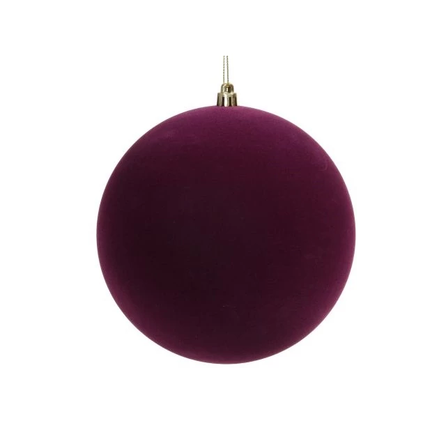 Műanyag gömb flokkolt 12 cm, lila