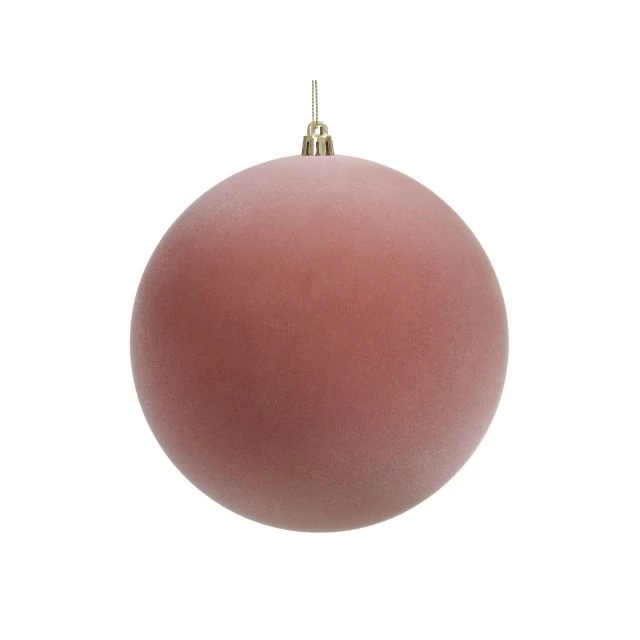 Flokkolt műanyag gömb, 15 cm, rózsaszín