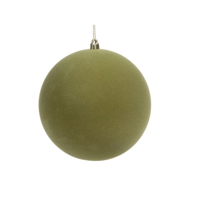 Műanyag gömb flokkolt 15 cm, zöld