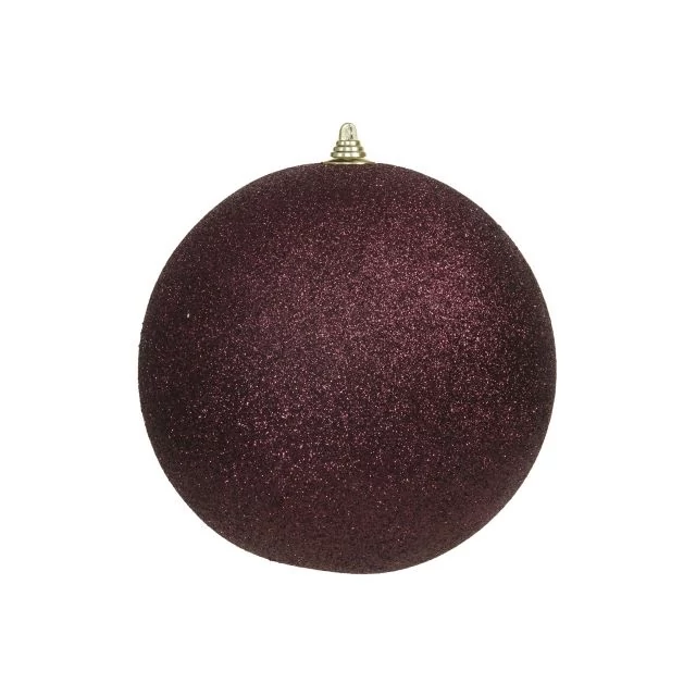 Glitteres műanyag gömb, 18 cm, bordó