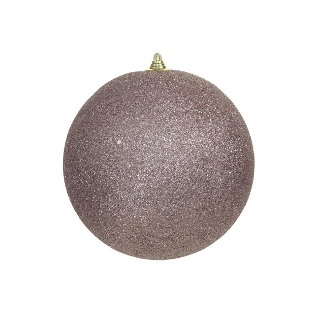 Glitteres műanyag gömb, 18 cm, rózsaszín