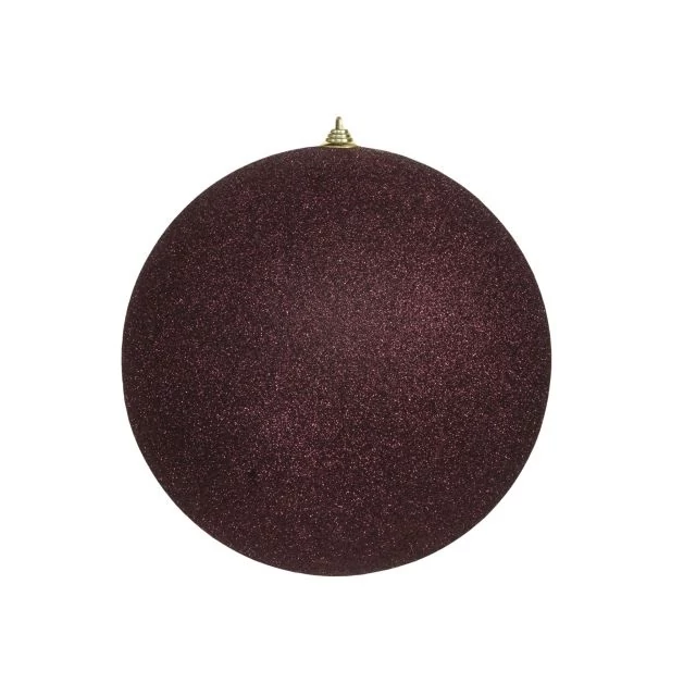 Glitteres műanyag gömb, 25 cm, bordó