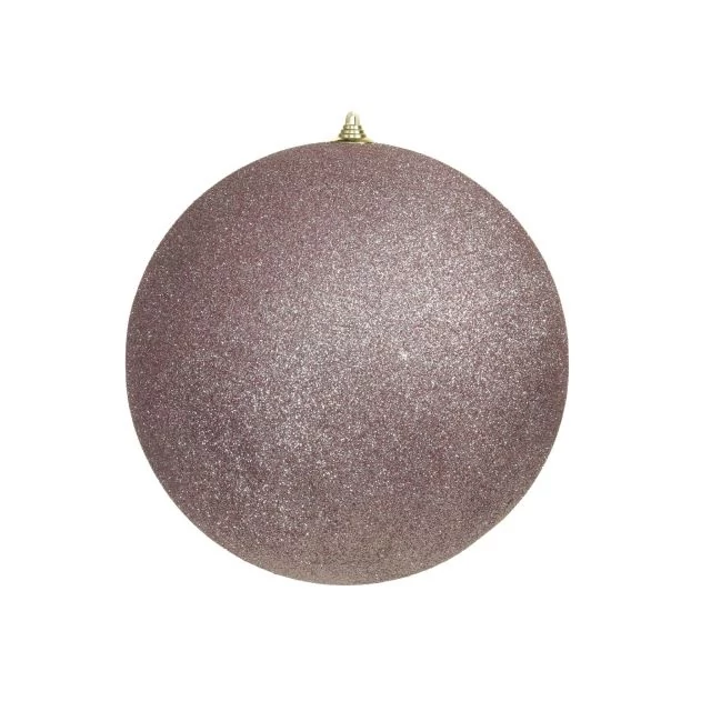 Glitteres műanyag gömb, 25 cm, rózsaszín
