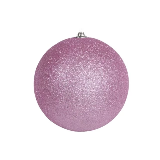 Rózsaszín glitteres műanyag gömb 25cm