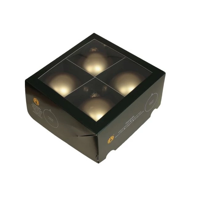 Üveg gömb, 10 cm, bright gold mat, 4 db