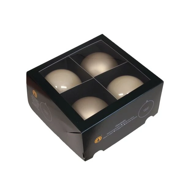 Üveg gömb, 10 cm champagne combi, 4 db