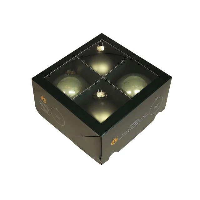 Üveg gömb, 10 cm, granite green, 4 db