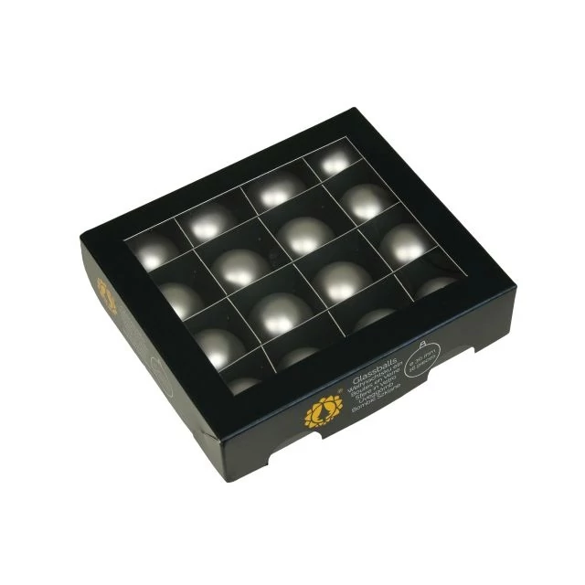 Üveg gömb 3 cm silver mat 16 db