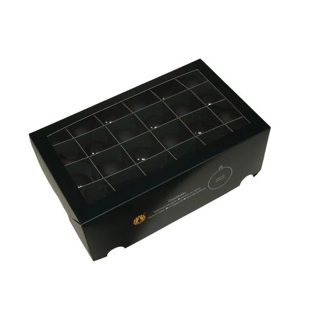 Üveg gömb 4 cm black 48 db