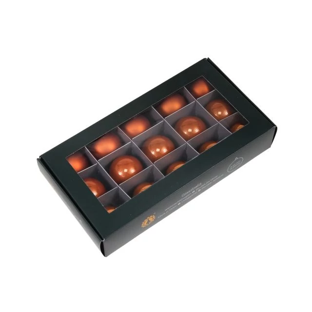 Üveg gömb, 4 cm, mandarin, 15 db