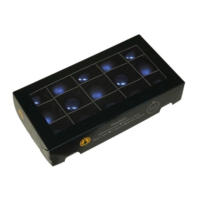 Üveg gömb, 4 cm, night blue, 15 db