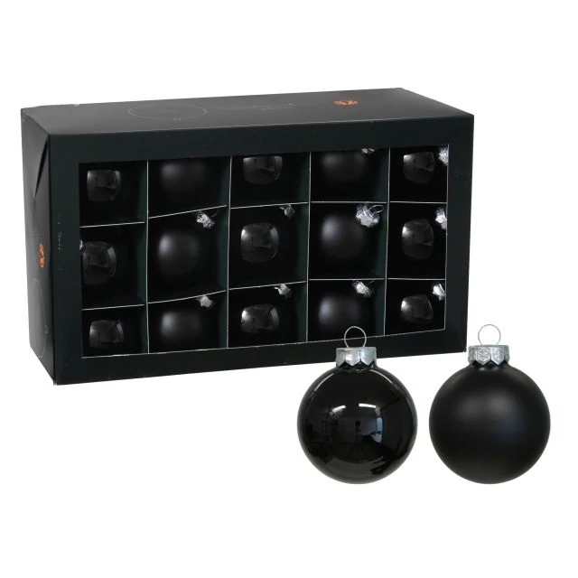 Üveg gömb, 5,7 cm black, 30 db