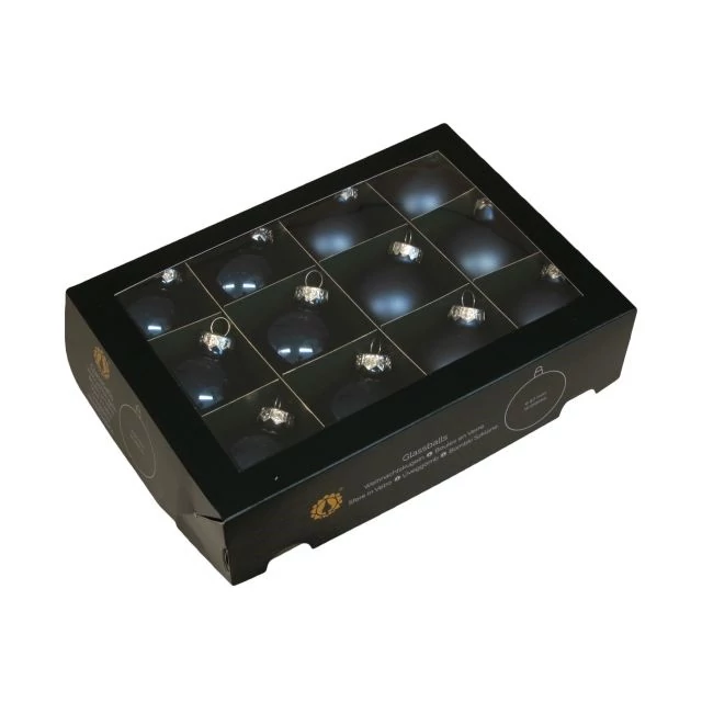Üveg gömb, 5,7 cm, night blue, 12 db