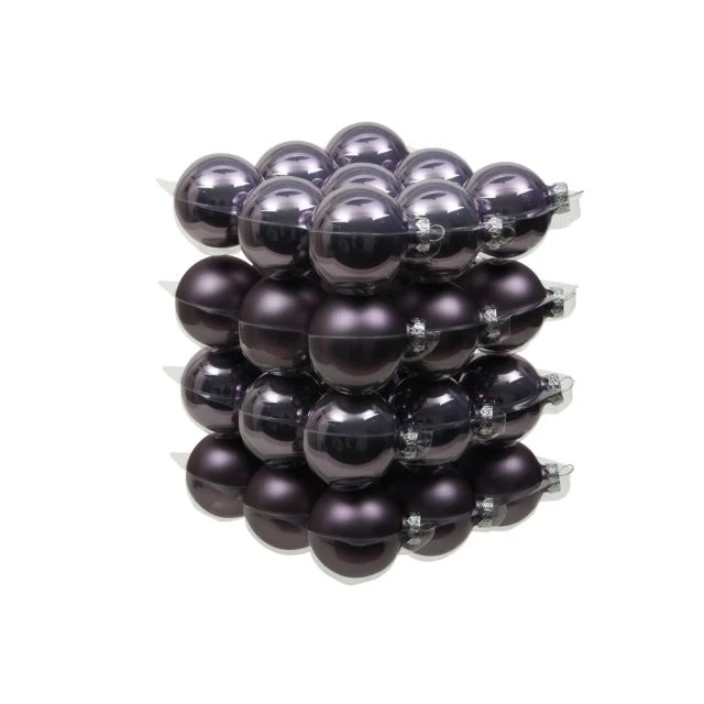 Fényes-matt üveg gömb frosted lilac 4 cm 36 db