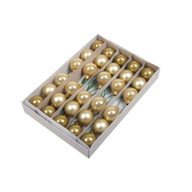 Fényes-matt üveg gömb dusky lime 5 cm 30 db