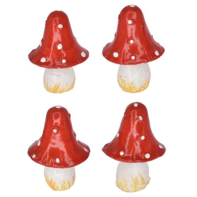Poly gomba piros 2,8x2,1x3,8 cm 4 db