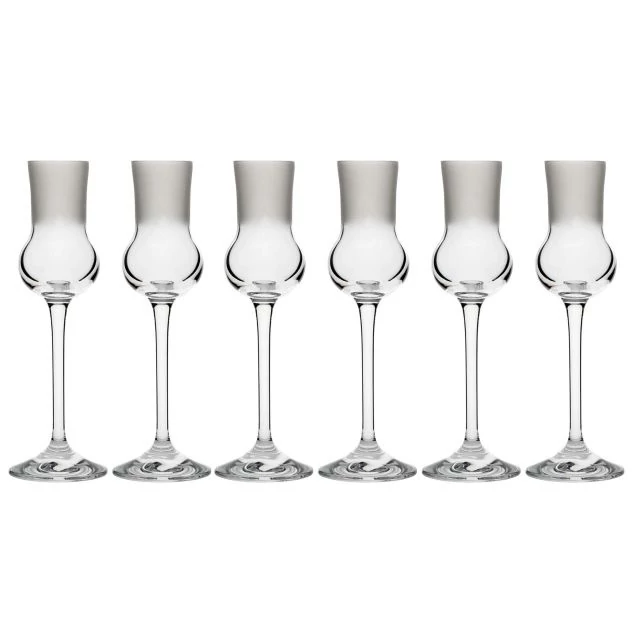 Üveg grappa pohár Swarovski kristállyal, 70 ml, átlátszó, matt, 6 db-os szett