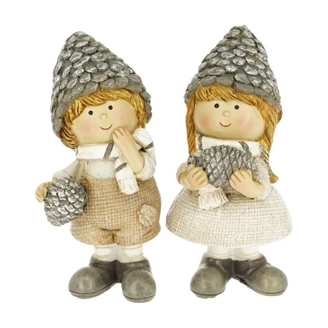 Poly gyerek fiú, lány tobozzal álló 5x4x11,5 cm szürke, bézs (2 féle)