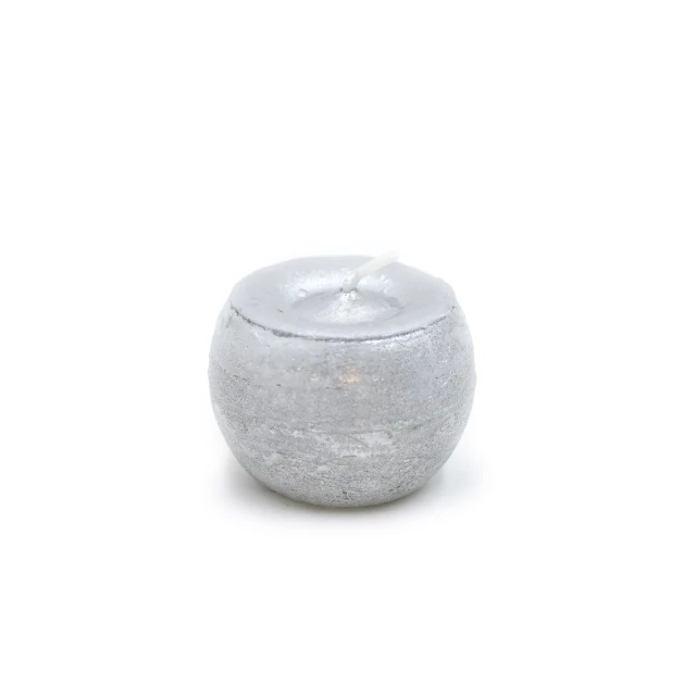 Gyertya golyó paraffin 6 cm ezüst 12 db