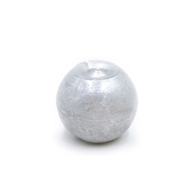 Gyertya golyó paraffin 8cm ezüst 4 db