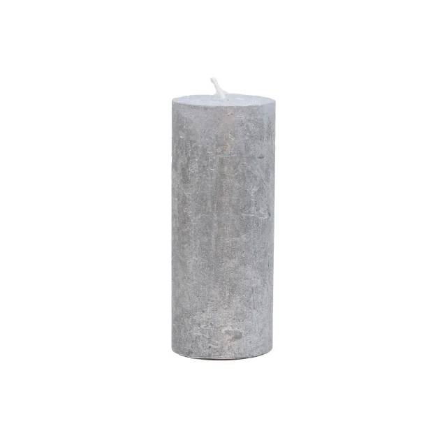 Gyertya henger paraffin 5x12 cm ezüst 4 db