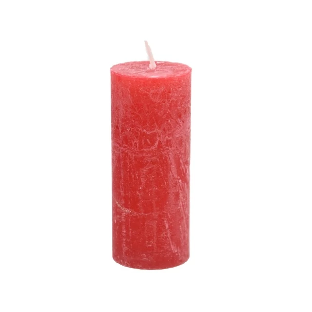 Gyertya henger paraffin 5x12 cm piros 4 db