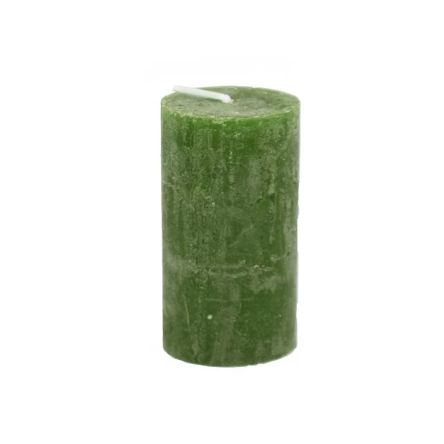 Gyertya henger paraffin 5x9 cm fenyőzöld 4 db