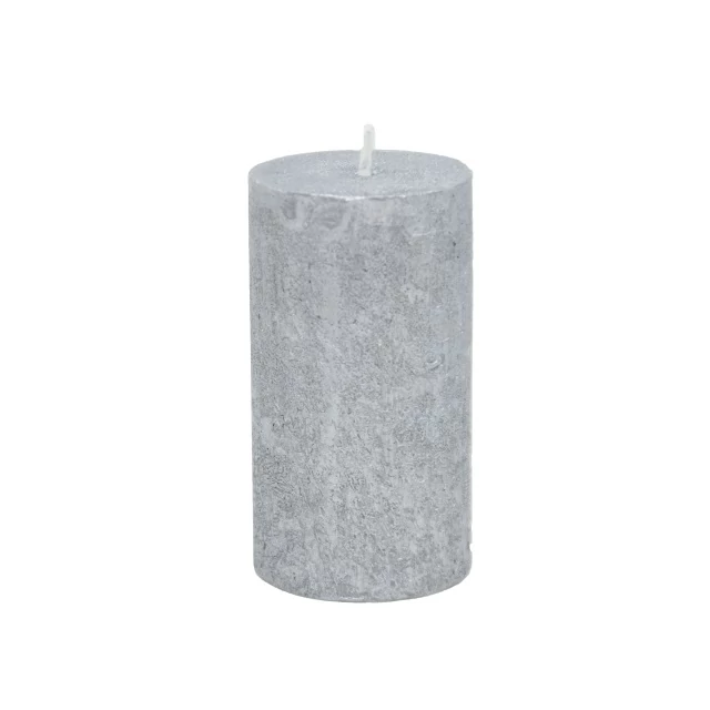 Gyertya henger paraffin 7x12cm ezüst 4 db
