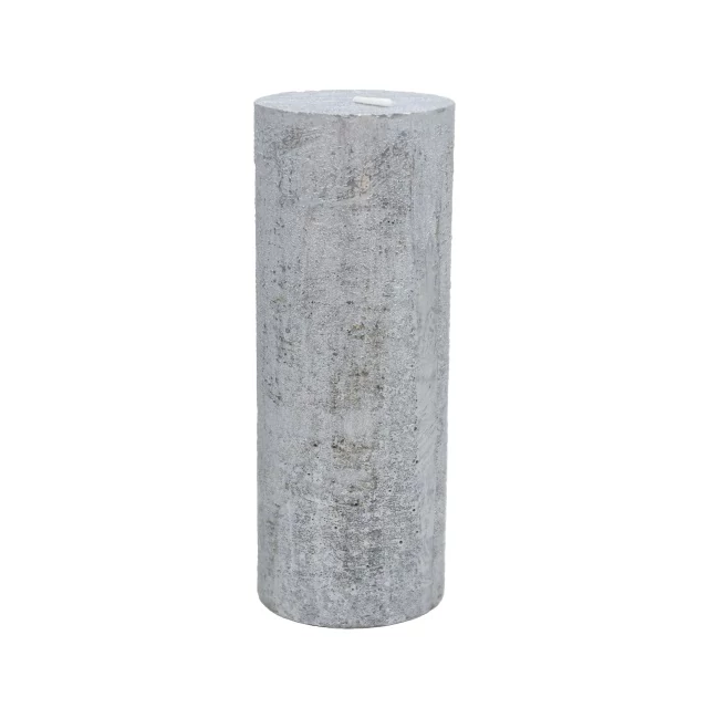 Gyertya henger paraffin 7x18cm ezüst 4 db