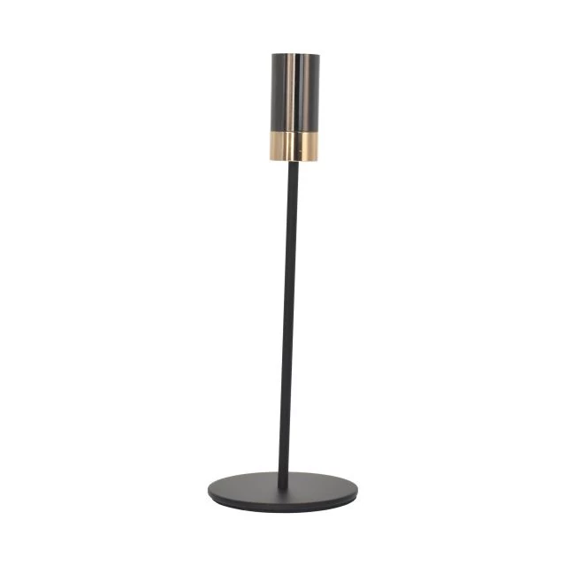 Talpas fém gyertyatartó, fekete, arany, 23,27,31 cm, 3 db