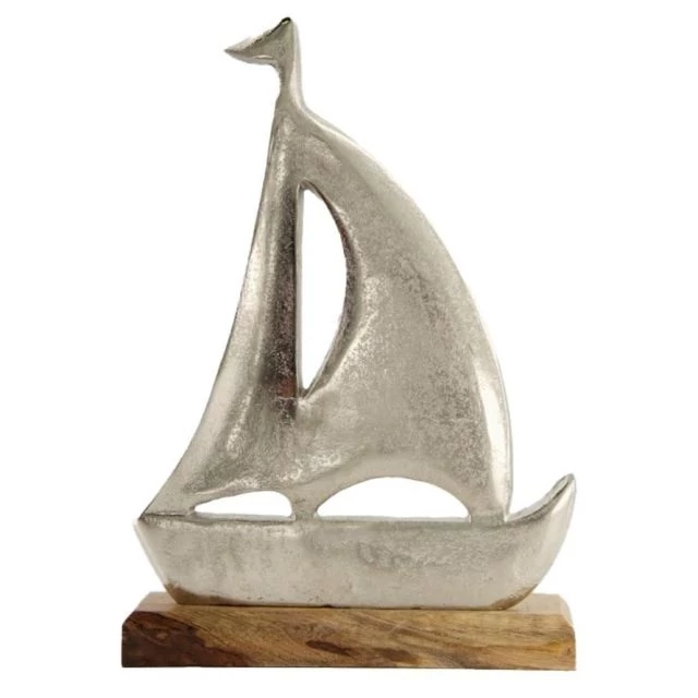 Hajó dekor fém 20x5x12cm ezüst
