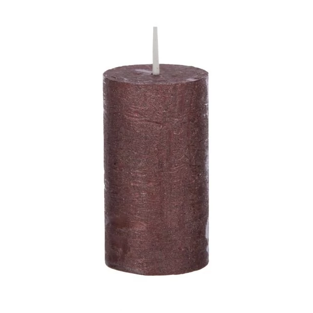 Gyertya henger paraffin 5x9 cm metál burgundi