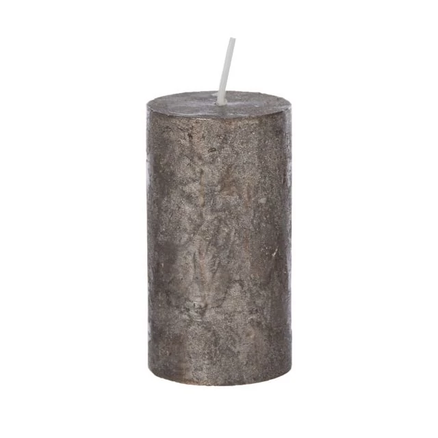 Gyertya henger paraffin 5x9 cm metál mokka