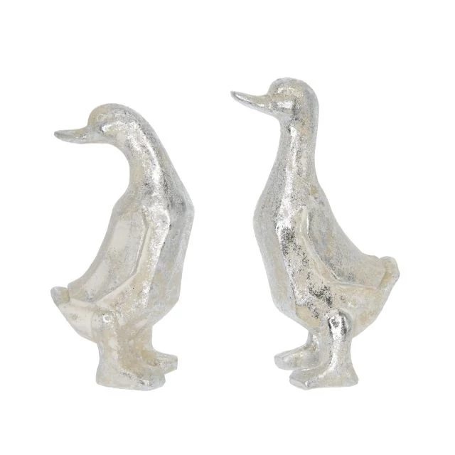 Álló kacsa poly 6,2x3,8x11,3 cm antik ezüst 2 féle