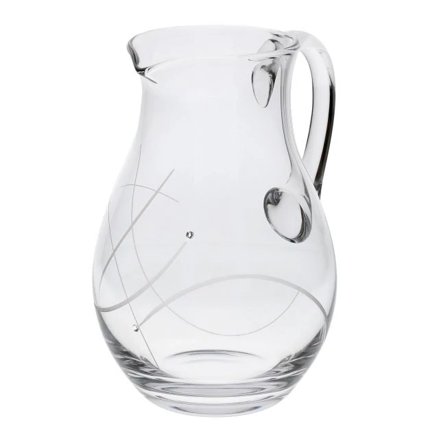 Üveg kancsó Swarovski kristállyal, 1000 ml, átlátszó